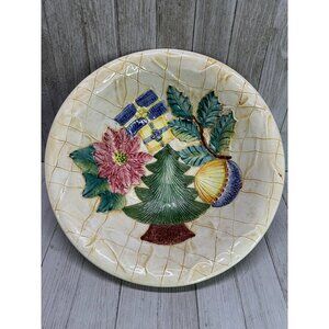 Vintage San Marco Italy Ceramic Holiday Christmas Serving Bowl11.75" Diameter